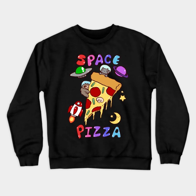 Space Pizza Crewneck Sweatshirt by saradaboru